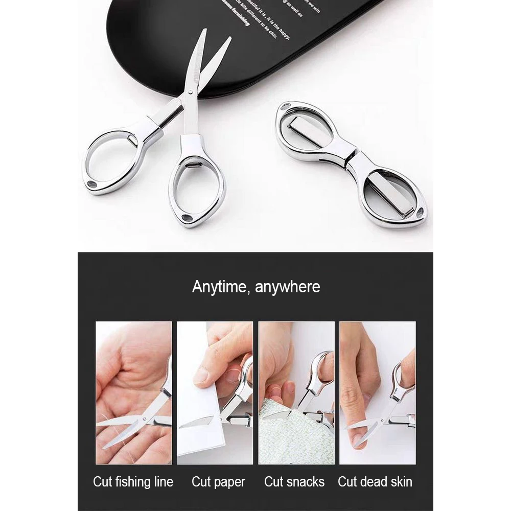 

Mini Stainless Steel Folding Scissors Keychain Fishing Scissor Cutter Camping Tool Fishing Pliers Scissors Line Cutter Tool