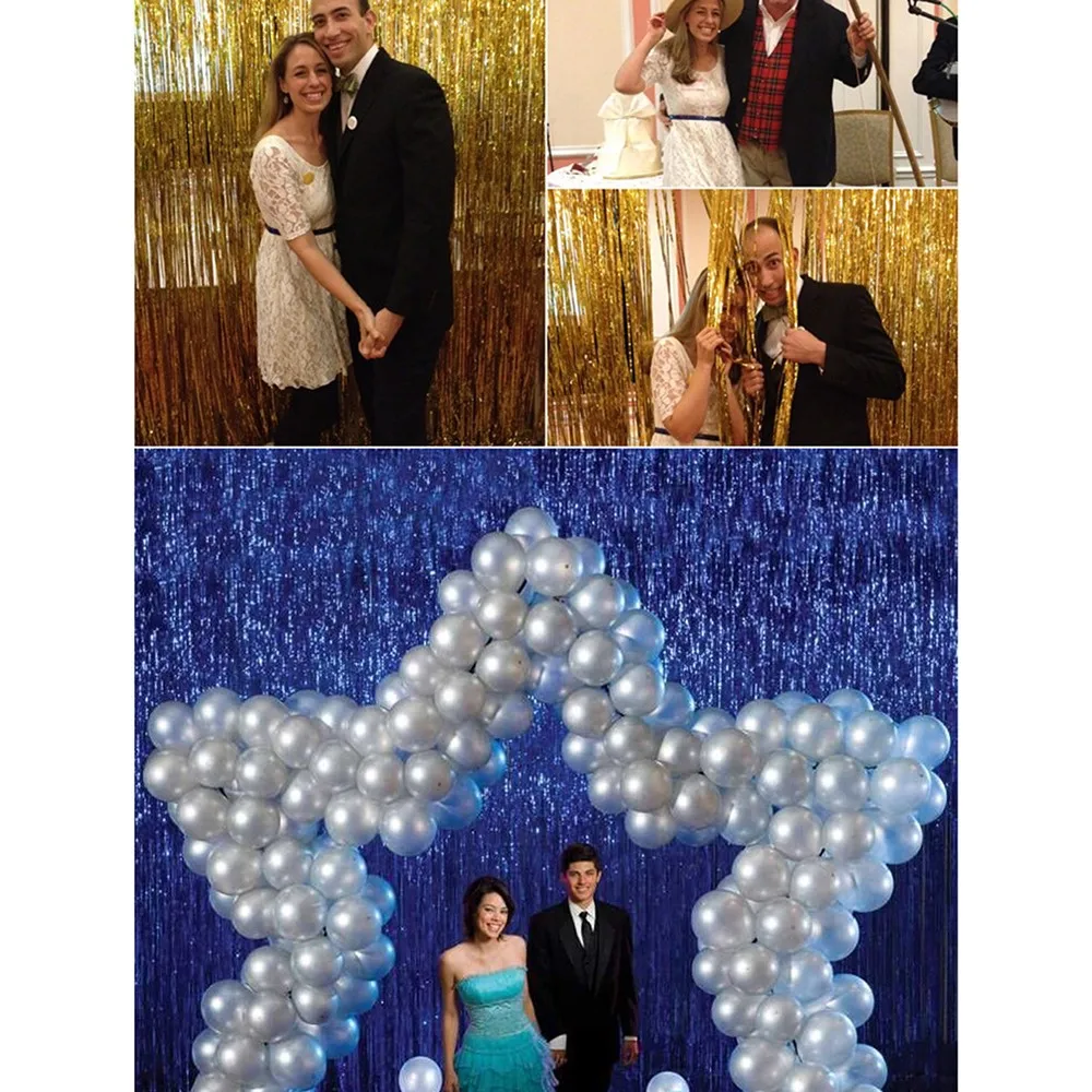 200x100 см Свадебный день рождения фон Декор дождь занавеска блестящая фольга