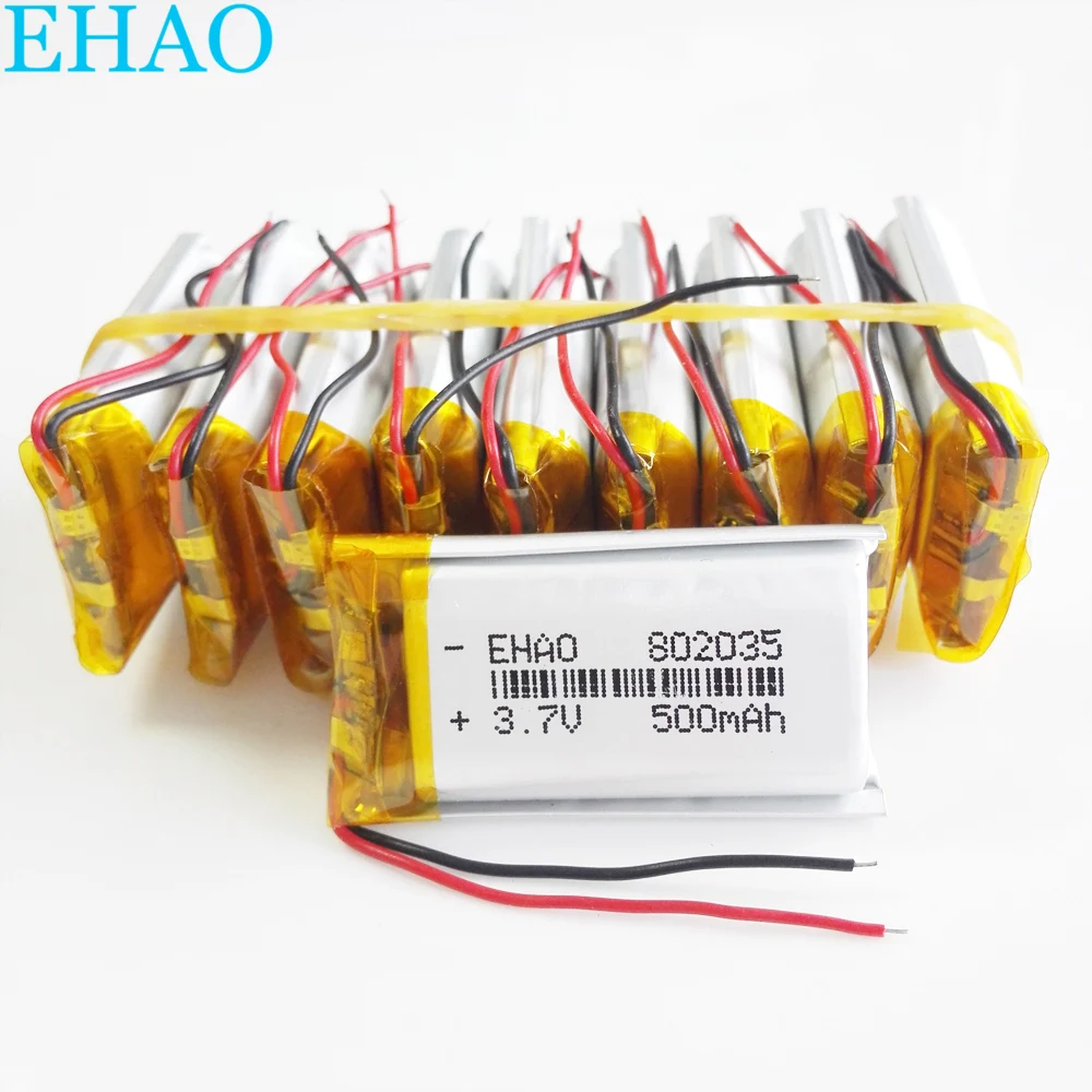 Литий полимерная аккумуляторная батарея 3 7 в 500 мАч 802035 10 шт.|rechargeable battery|battery for