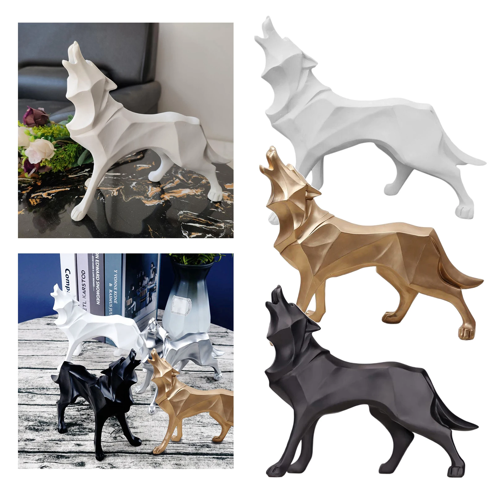 Статуи волка коллективная скульптура современная домашняя фигурка орнамент
