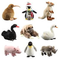 23 36 cm cute penguin swan stuffed animals toys simulate kangeroo kiwi sloth pink pig plush toys doll peluche women kids gift