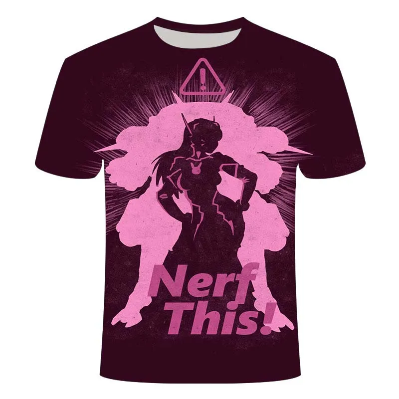 

2021 New Fashion Casual Hot Sale E-Sports Game Overwatch 3d Digital Printing T-Shirt Men Battlefield Game Pattern Tee Streetwear