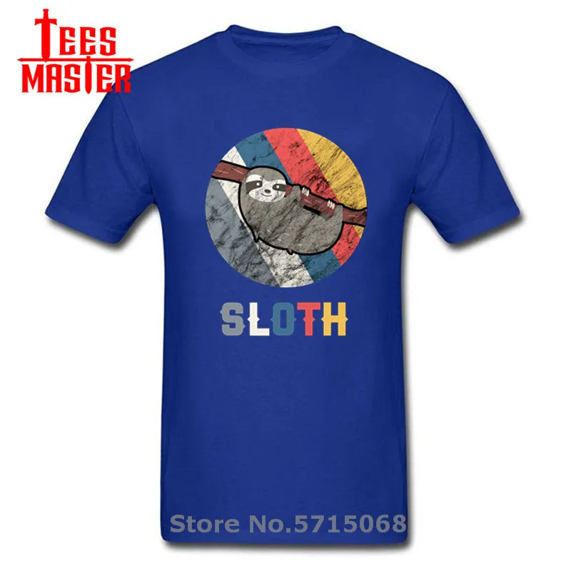 Винтаж Ретро Ленивец с забавным мультипликационным принтом Футболка длинным