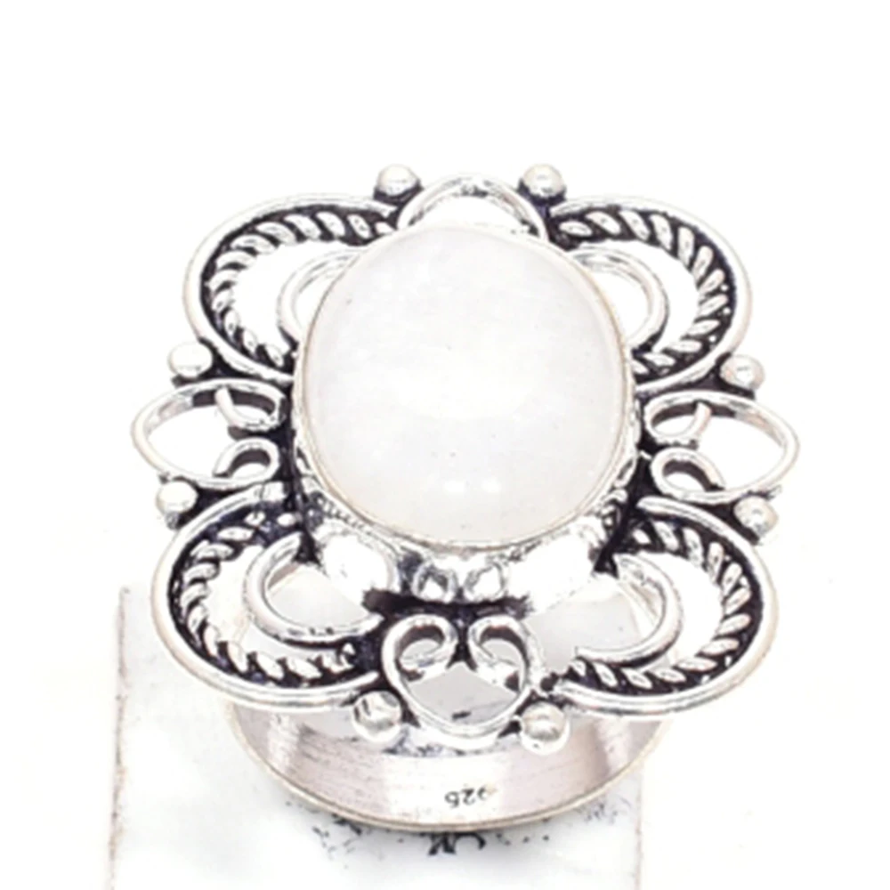 

Genuine Rainbow Moonstone Silver Overlay over Copper, Hand Made Women Jewelry gift , R6603