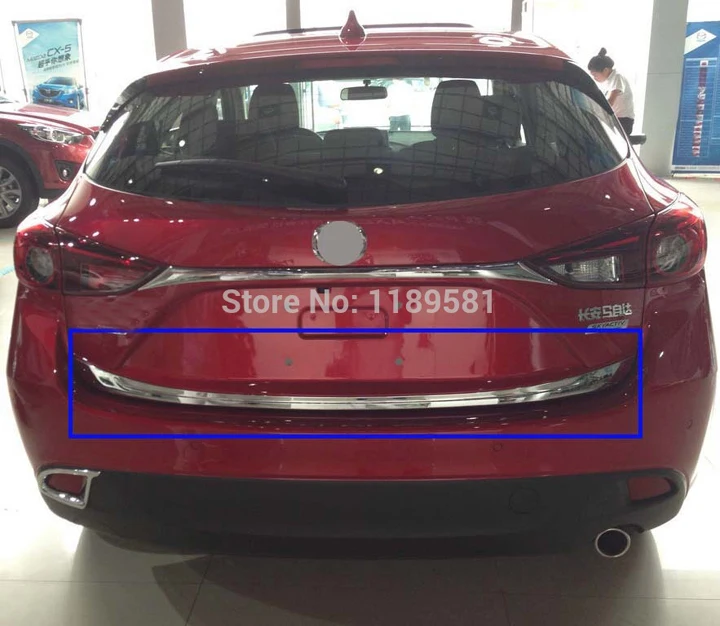 Для хэтчбека Mazda 3 M3 Axela (5DR) 2014 2015 2016 хром ABS крышка багажника задней двери ниже