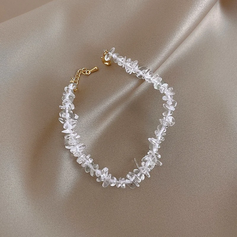 

2021 New Natural Irregular Color Crystal Stone Bracelet Girl Bracelet Jewelry Gift
