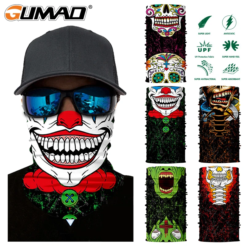 Летняя крутая повязка на шею наполовину покрывающая лицо с принтом маска для