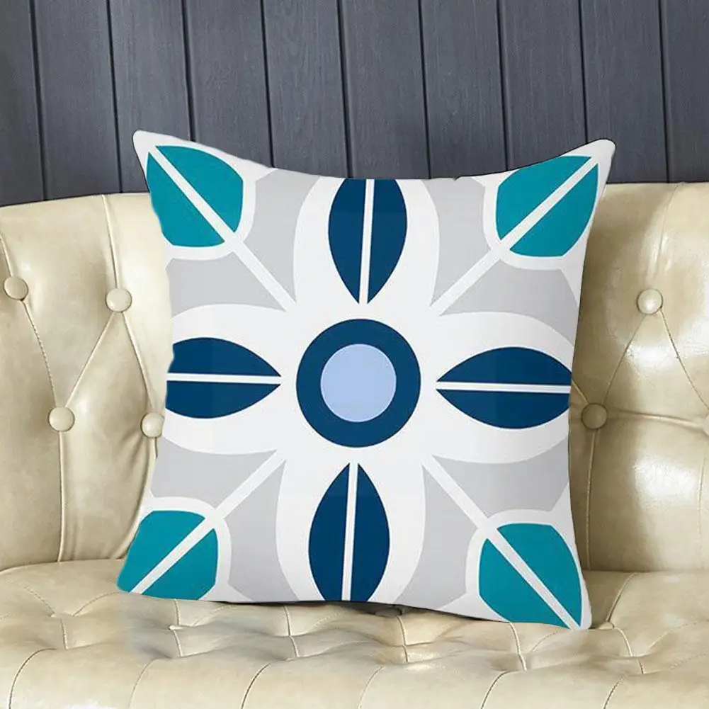 

Ethnic Geometric Floral Pattern Cushion Case Nordic Sofa Fashion Pillows Blue Case Throw Pillowcase Simple Decorative S2S8