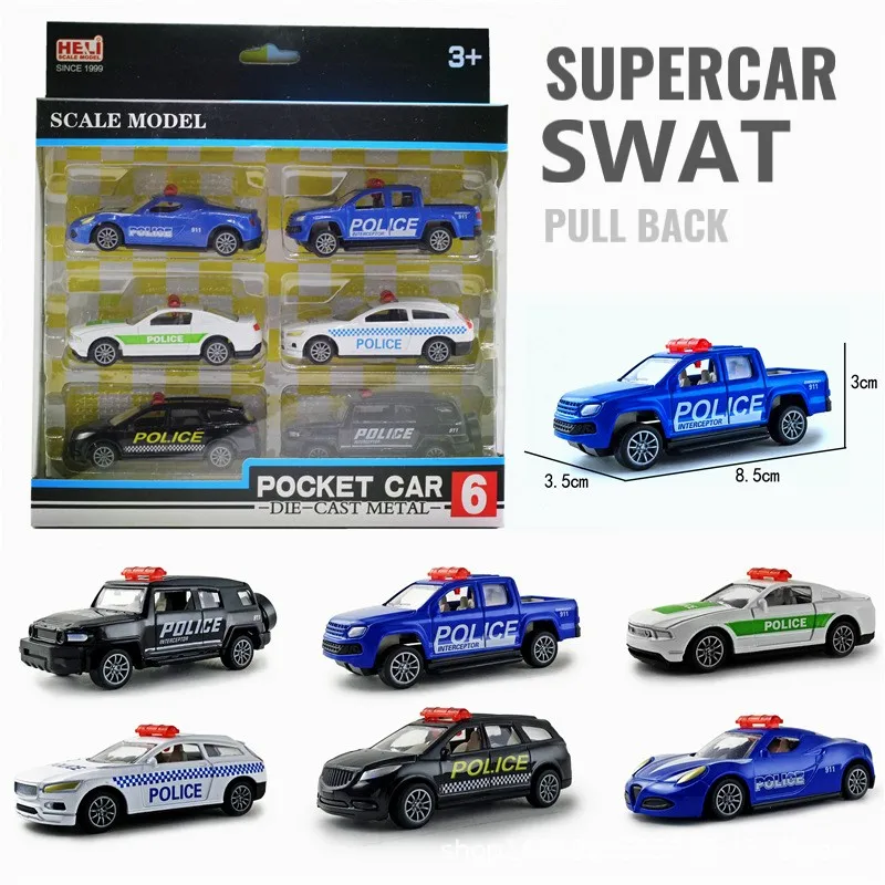 Игрушечная машинка SWAT из сплава 1:60 6 шт. в наборе | Игрушки и хобби