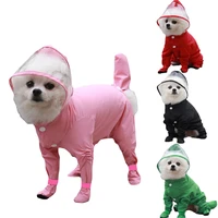 small dog raincoat jacket winter dog jumpsuit overalls polyester hooded pet dog clothes outdoor hooded waterproof clothing