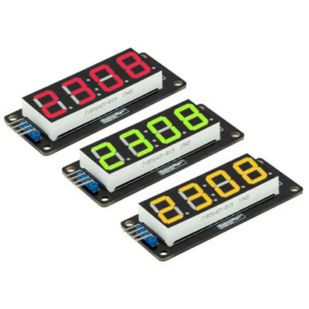 1pcs TM1637 4 Bits Digital LED Display Module For arduino 7 Segment 0.36Inch Clock RED Anode Tube Four Serial Driver Board Pack |