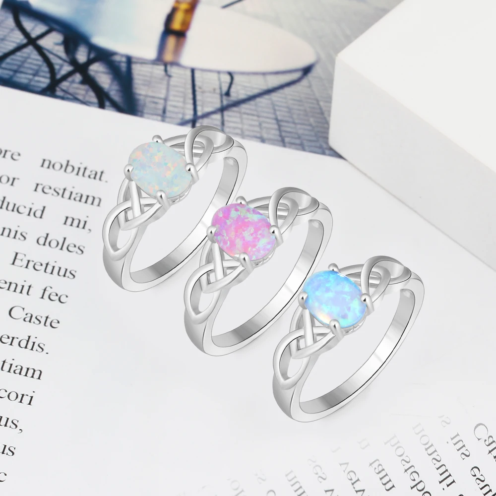 

Rings for Women Vintage Style Opal Stone Ring Wedding Engagement Jewelry Anniversary Gift for Girlfriend