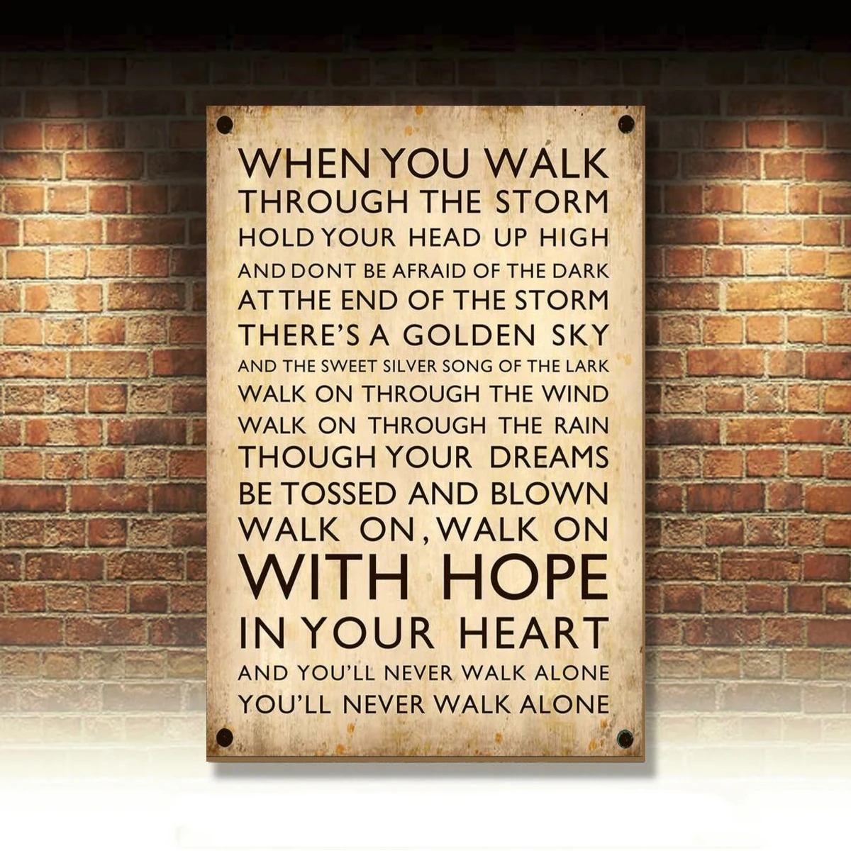 

Когда вы пройдете через шторм, Ретро винтажный стиль, металлический жестяной знак, подарок 8x12