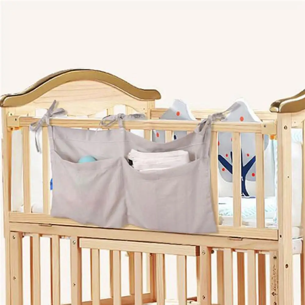 

Подвесные мешки для детской кровати, хлопковый органайзер для детской кроватки, карман для игрушек, подгузников, Комплект постельного бель...
