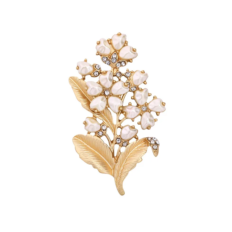 

Ajojewel Simulated Pearl Vintage Flower Brooches For Women Ladies Golden Brooch For Suit Dress Jewelry Gift Broche De Flores