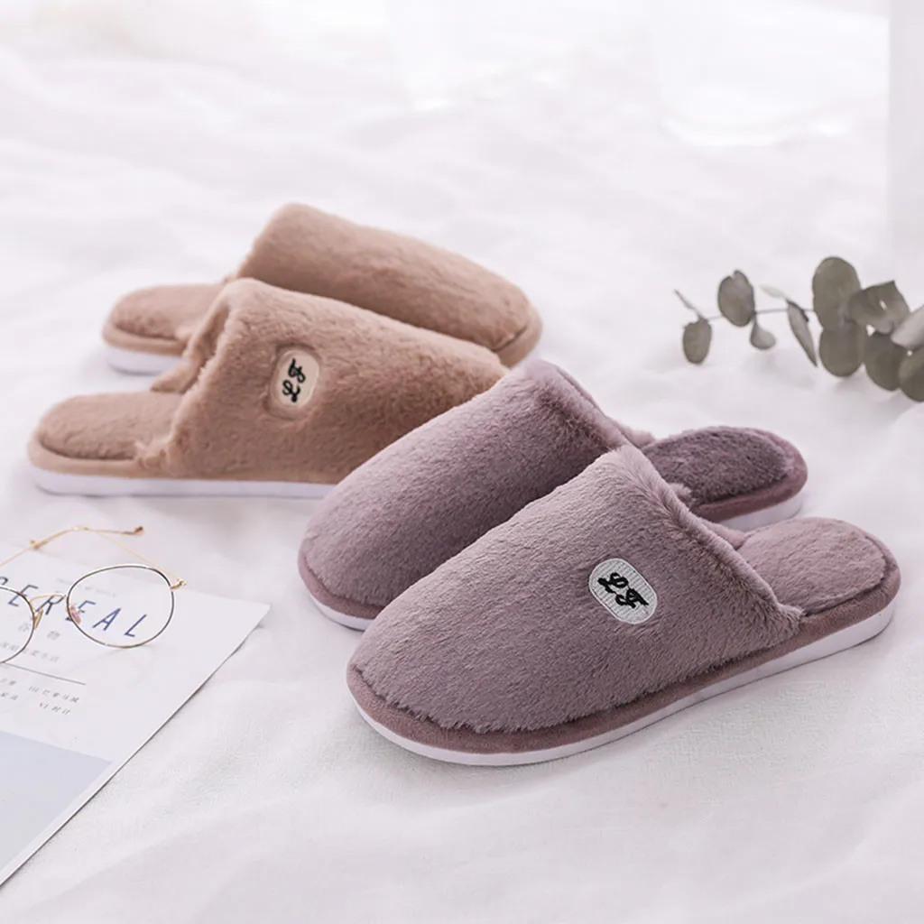 Мужские плюшевые домашние тапочки обувь на плоской подошве мужские зимние