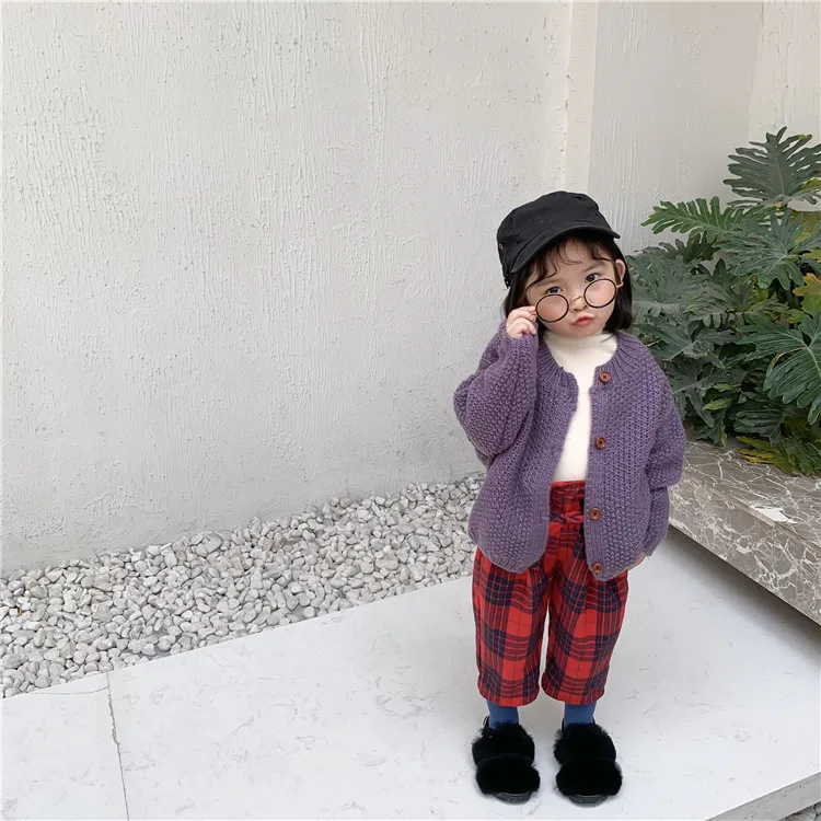 Осень зима Детский кардиган свитера Новинка 2019 года короткая куртка для девочек