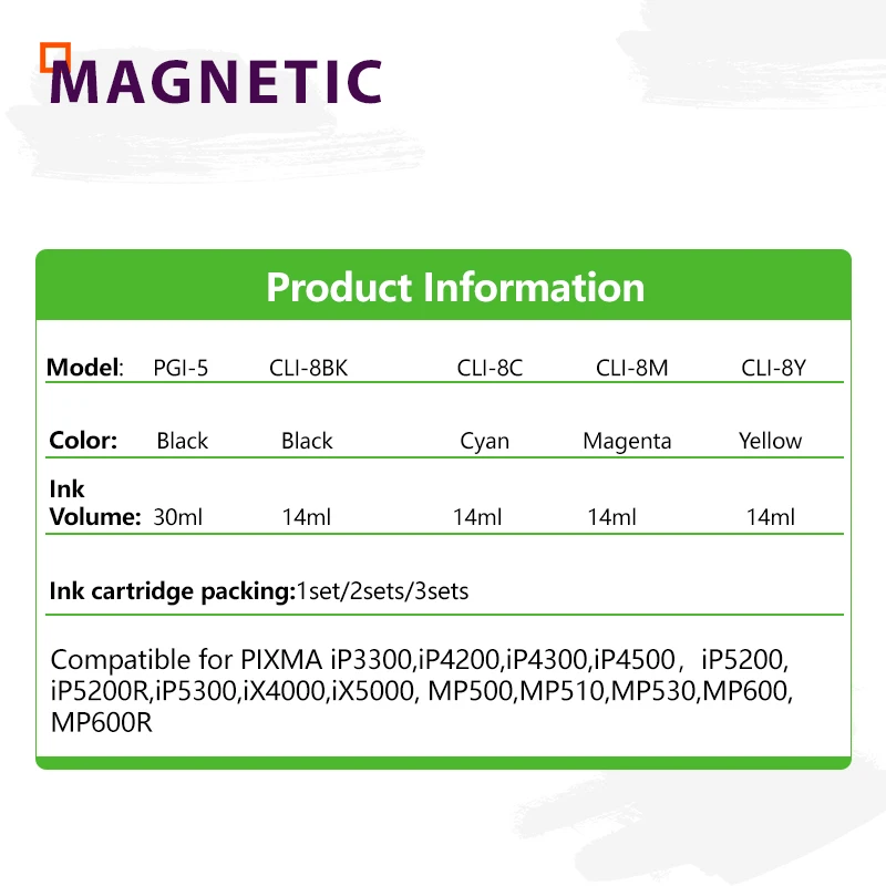 15 шт. PGI 5 совместимый чернильный картридж для принтера Canon принтерам PIXMA IP4300 IP4500X