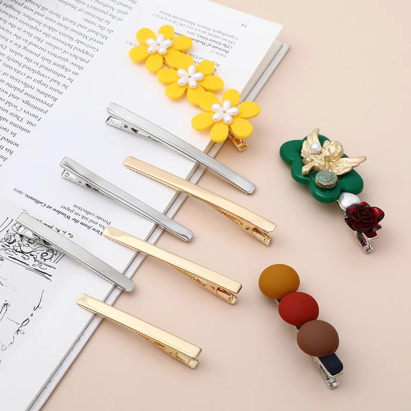 

Корейский Золотой и Серебряный толстый телефон, Прямой зажим, зажим для края, сделай сам, аксессуары для волос ручной работы, материалы