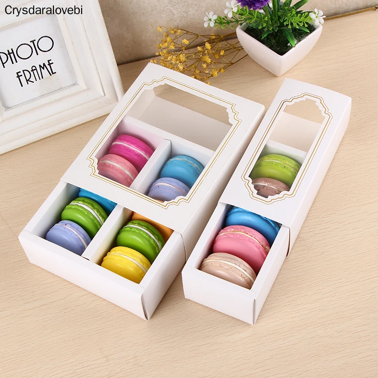 

25Pcs Macaroon Cookies Cake Box Transparent Window Wedding Favor Birthday Party Dessert Packaging Christmas Gift for Family Kids