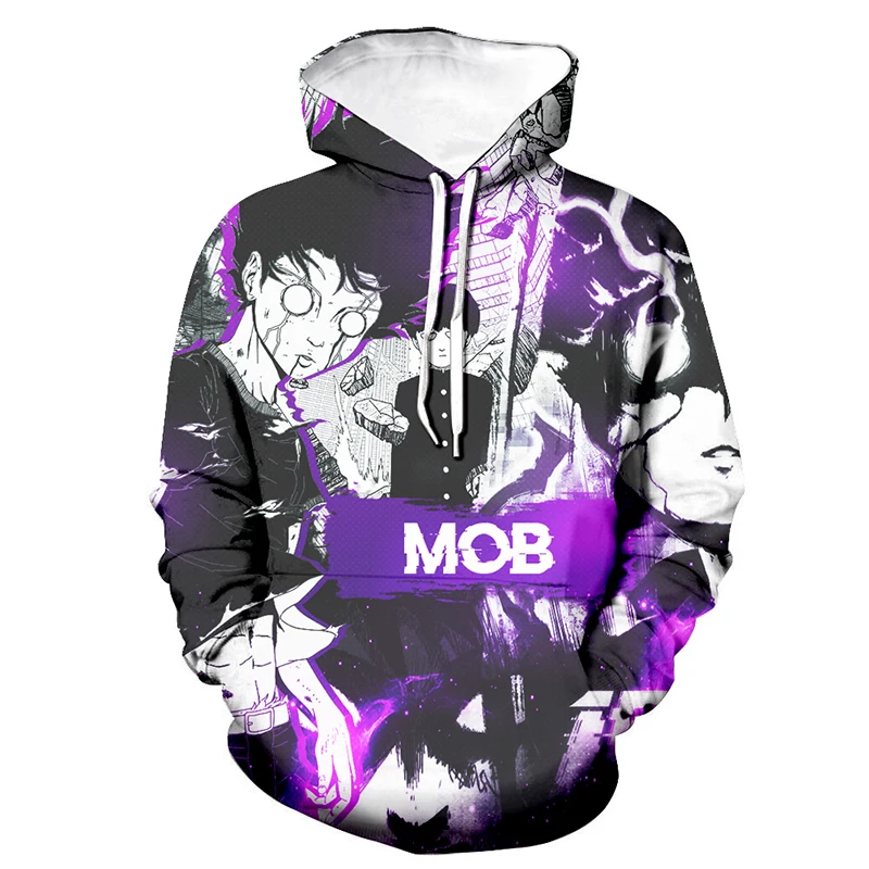 Модные Аниме толстовки Mob Psycho 100 с 3D принтом для мужчин/женщин Повседневная