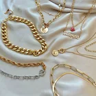 Женское асимметричное ожерелье с замком 17KM, золотистоесеребристое ожерелье-чокер с толстым замком, вечернее Ювелирное Украшение