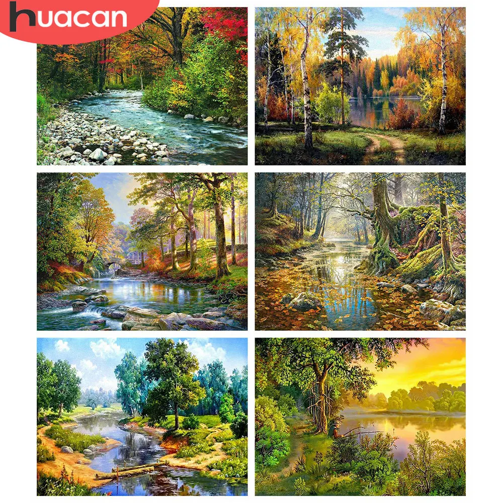 

HUACAN 5d алмазная живопись природа Landsacpe DIY Бриллиантовая вышивка дерево мозаика Стразы фотографии домашний декор