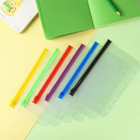 5pcslot gridding waterproof zip bag document pen filing products pocket folder office and school supplies