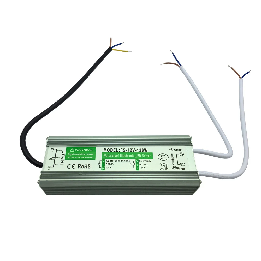 DC12V Выход трансформатор для RGB освещение светильник IP67 Водонепроницаемый AC110V и