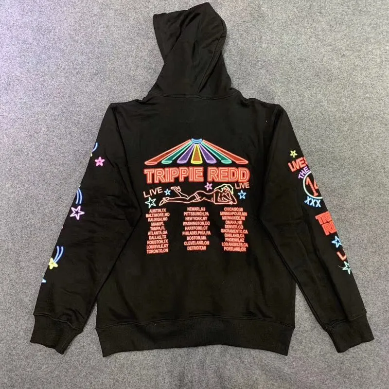 Толстовки Trippie Redd Merch Trippieland для мужчин и женщин, 1:1, высокое качество, Толстая Толстовка с капюшоном с изображением пиратского корабля Trippie Redd Merch Trippieland