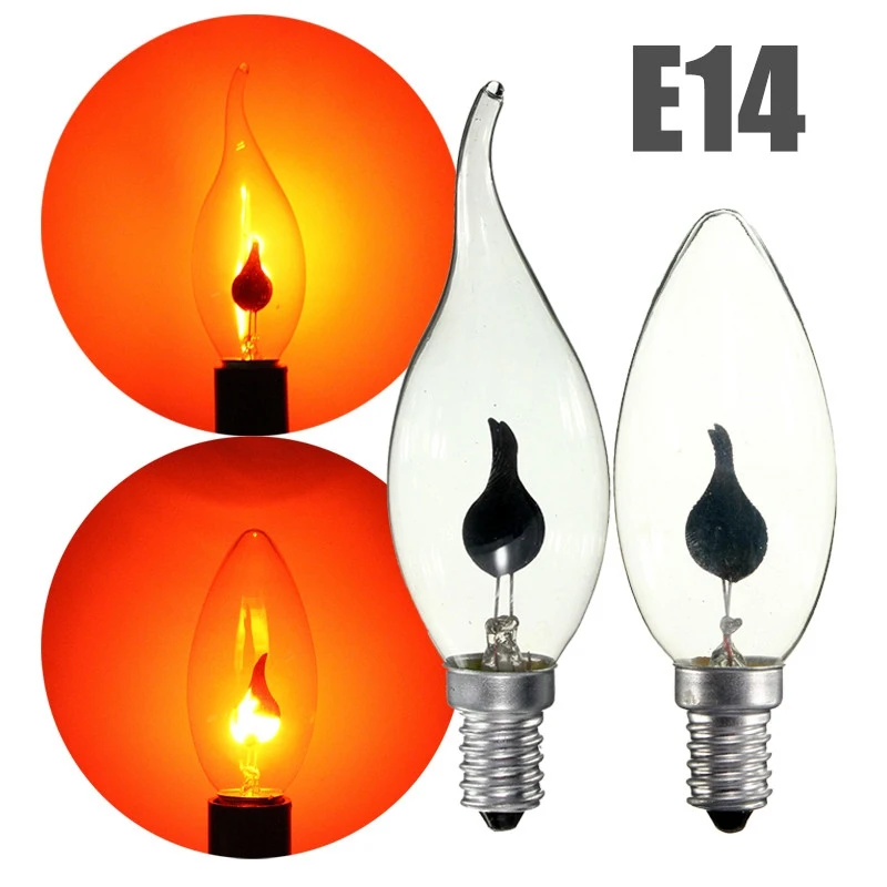 E14 Ретро Светодиодная лампа Эдисона 220В огненное пламя/Свеча хвост люстра лампы