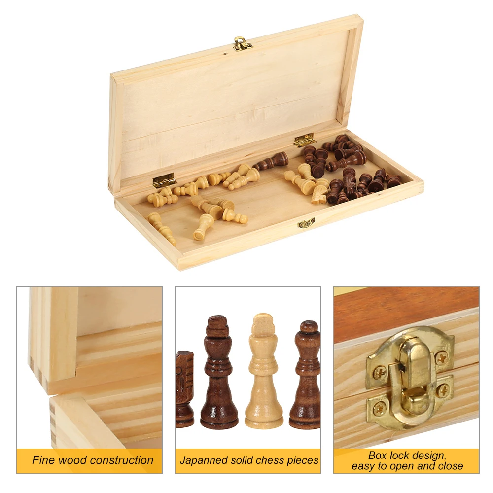 

Board Games Set Chessboard Wooden Chess Set International Chess Set Folding Board Travel Home Family Playing