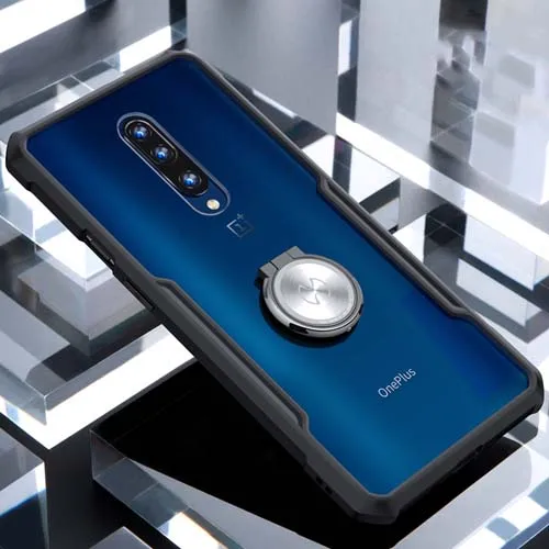Для OnePlus 7T Pro Чехол XUNDD подушки безопасности противоударный прозрачный PC задняя крышка для OnePlus 7 Pro Чехол Coque для OnePlus 7 7T Capa - Цвет: Black-with Ring