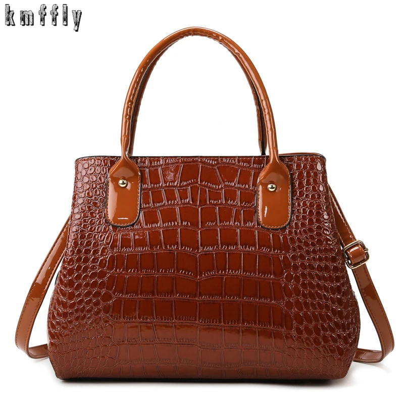 

KMFFLY Women's Bag Luxury High Quality Classic Crocodile Pattern Handbag Brand Designer Large Capacity Shoulder Messenger Bag