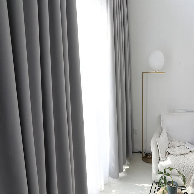 

Blackout material only Grey curtains living room curtains bedroom curtains