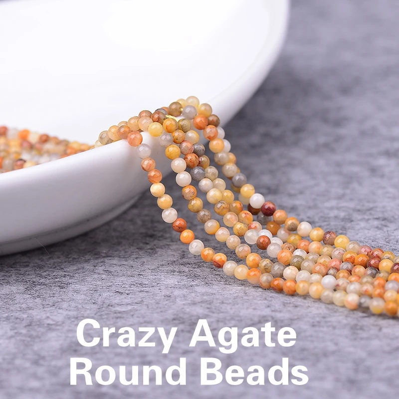 

OMHXZJ Wholesale ZB345 2 3 4mm DIY Bracelet Necklace Jewelry Making Accessories Components Natural Stone Fine Agate Round Beads