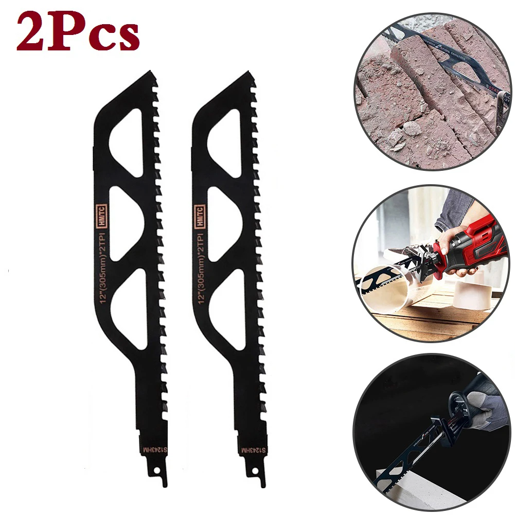 

2 Pcs Saw Blade Reciprocating S1243 305mm Cutter Parts For Concrete Cement Board Cutting Tool Accessories