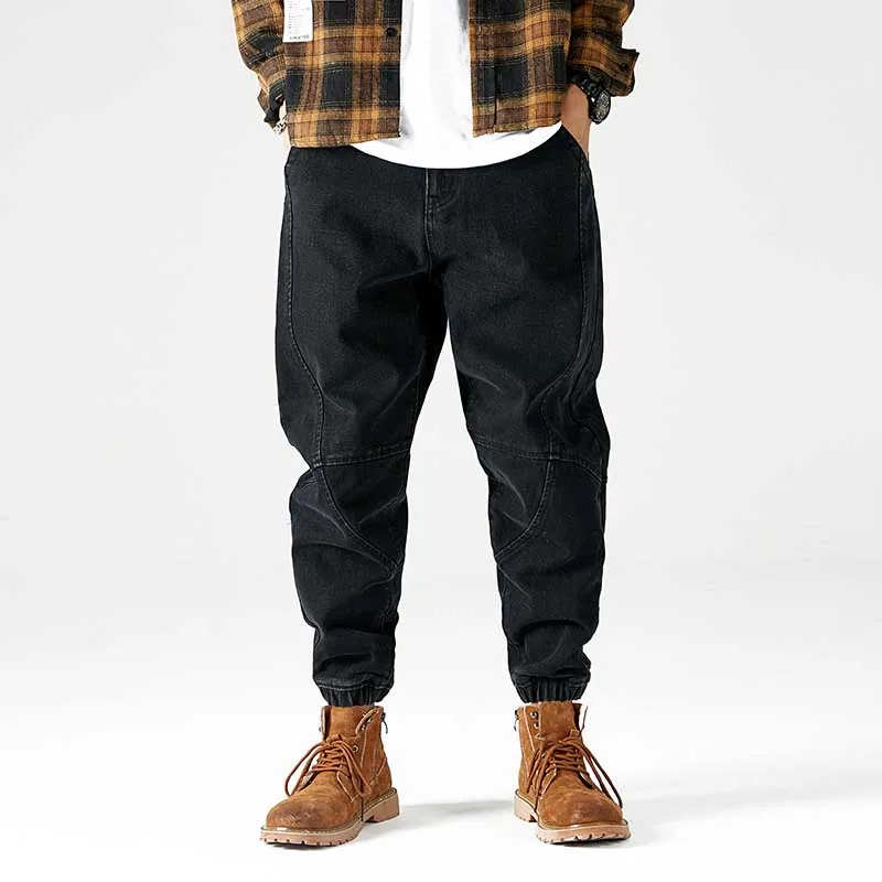 Модные шаровары джоггеры джинсы мужские повседневные Свободные мешковатые