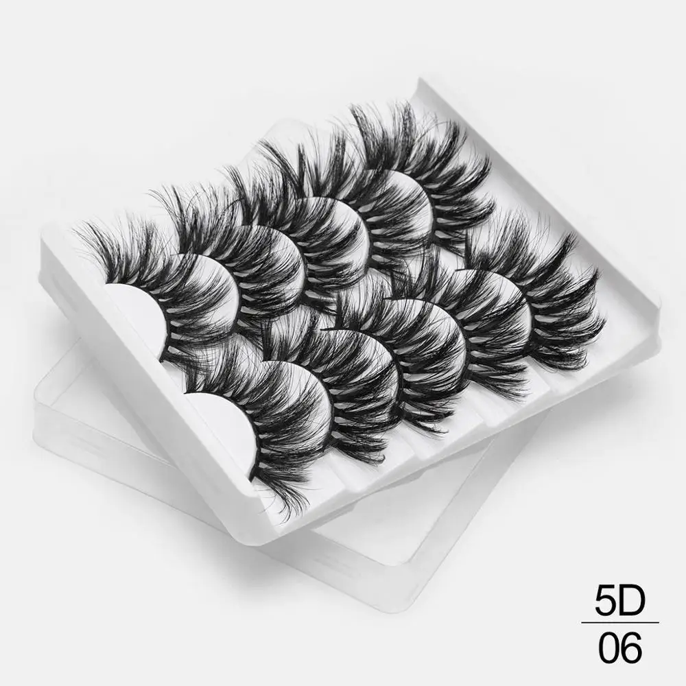 5D06 5 пар ресниц натуральные длинные 3D Искусственные норковые ресницы толстые ручная работа полная полоса ресницы Объемные мягкие норковые ресницы накладные ресницы - Цвет: 5D06