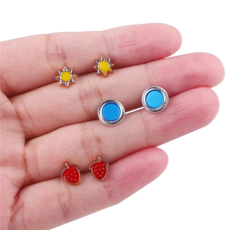 Набор серег-гвоздиков с кристаллами для девочек и детей ювелирные изделия