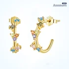 Женские серьги-кольца с фианитами