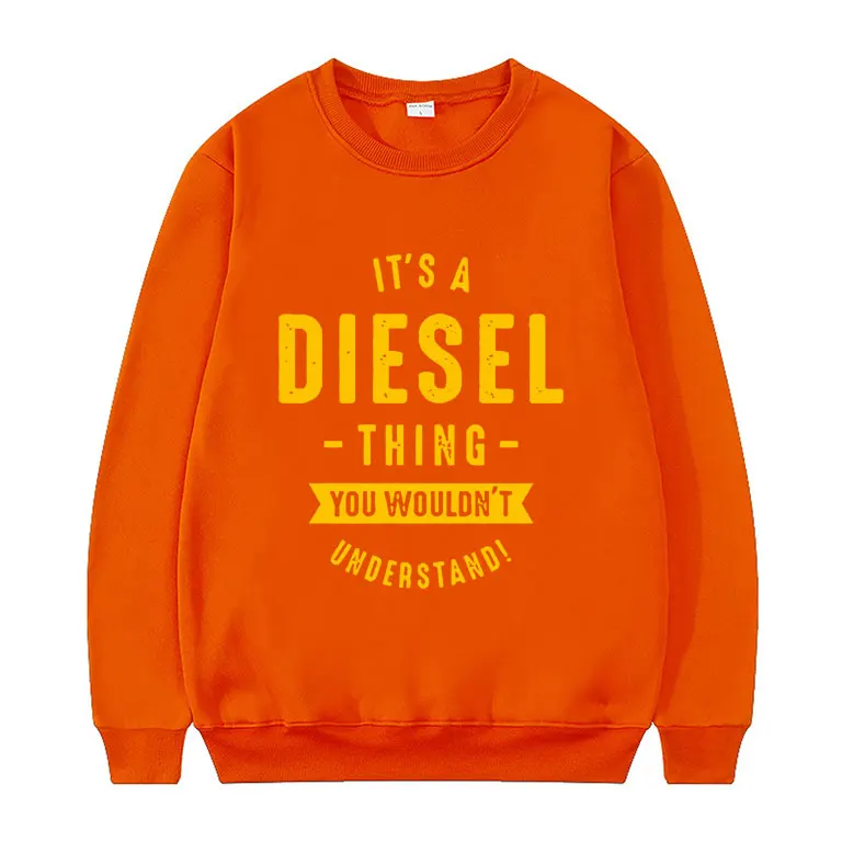 

It's A Diesel Thing Oversized Font Print Sweatshirt Men's Black All-match Pullover Sweatshirts Women Fashion Loose Tracksuit