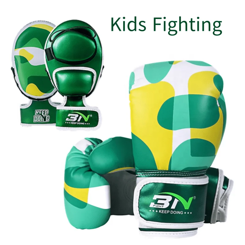 

1Pair BN Boxing Gloves Kids Training Fighting Gloves Hand Target Sanda Muay Thai Sparring Punching Kick boxing equipment