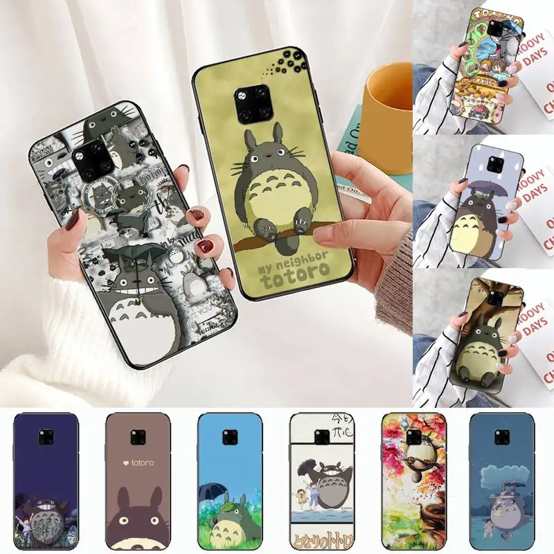 

Cute Anime Happy Totoro Phone Case For Huawei honor Mate P 10 20 30 40 i 9 8 pro x Lite smart 2019 nova 5t