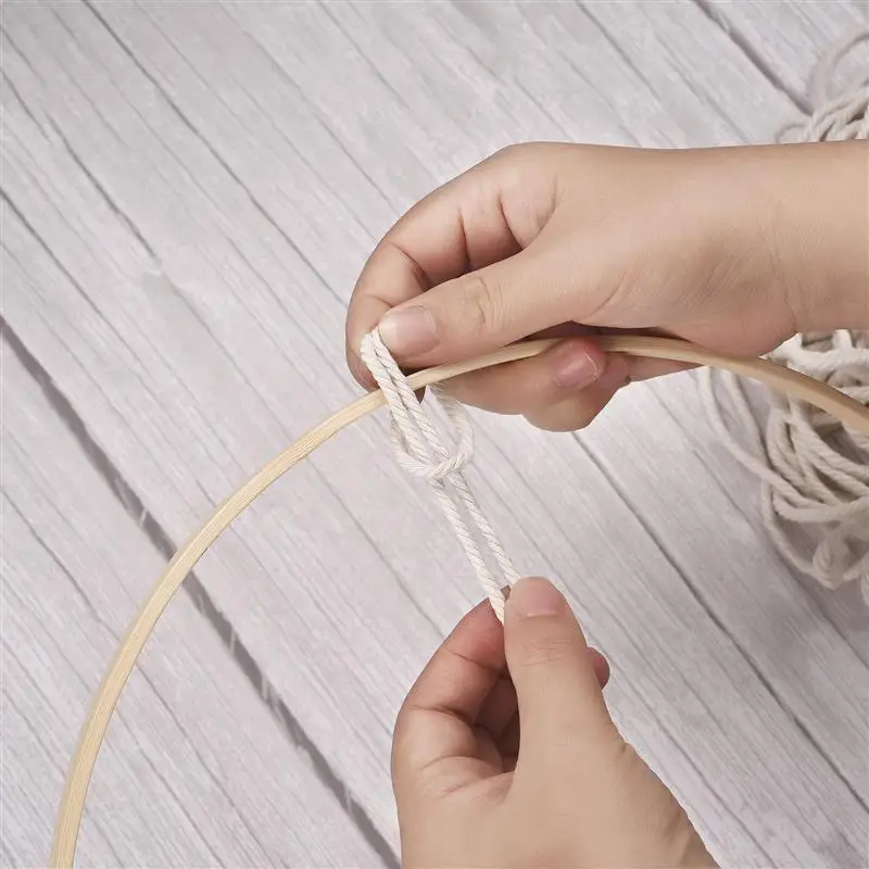 1/5 шт. бамбуковое кольцо деревянные круглые уловители украшение для дома сделай