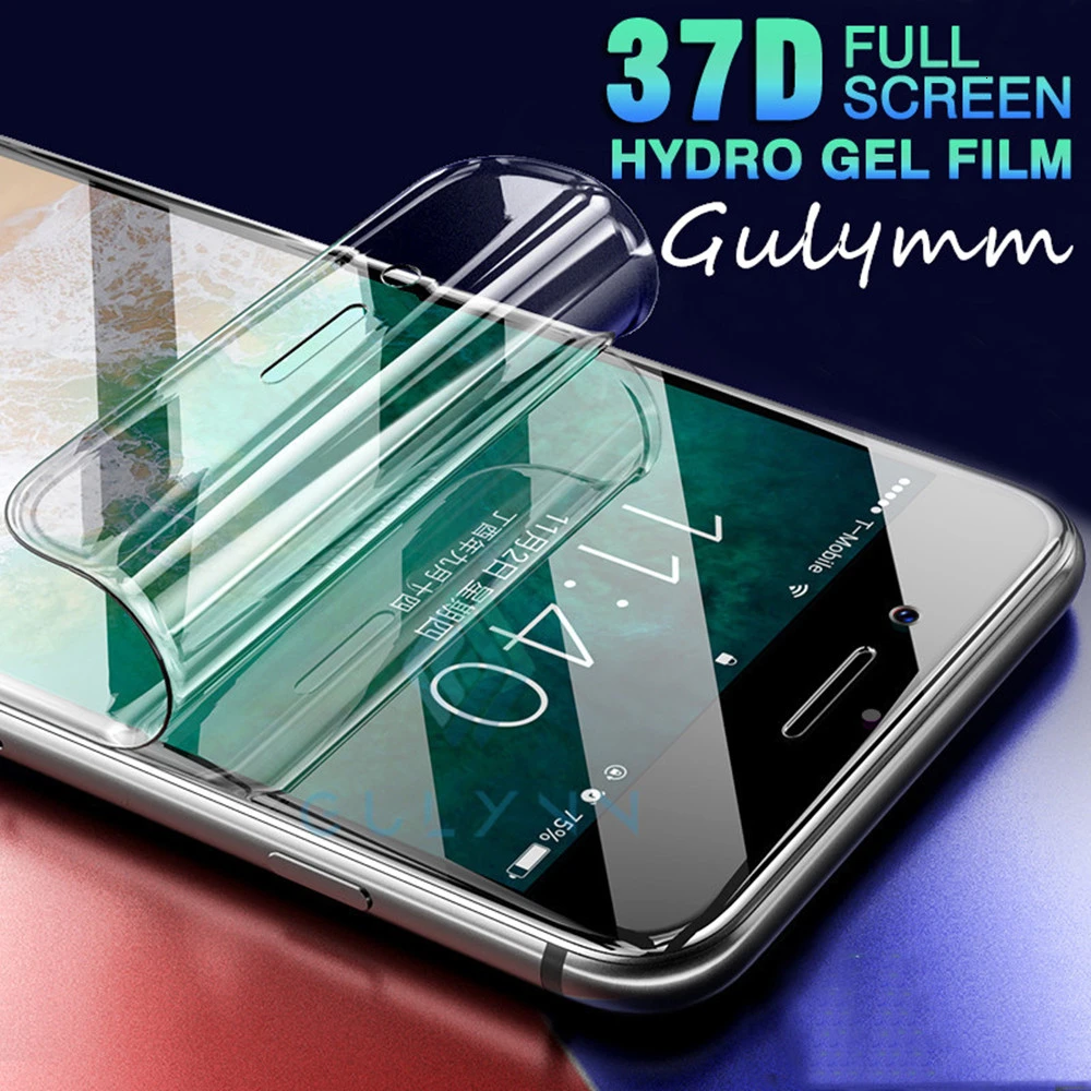 

37D Real Hydrogel Film Glue Full Cover For iPhone 11 12 Pro Max Screen Protector For iPhone X Xr Xs Max 7 8 6 6s Plus Soft Film