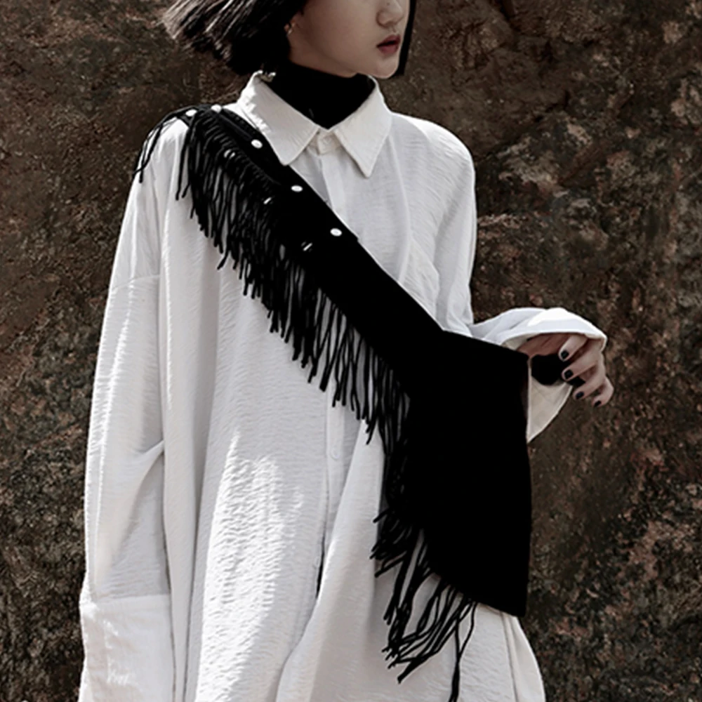 

Fashion Large Capacity Tassel Women's Shoulder Bag Designer Canvas Tote Women Handbag Solid Color Crossbody Bags for Women 2021