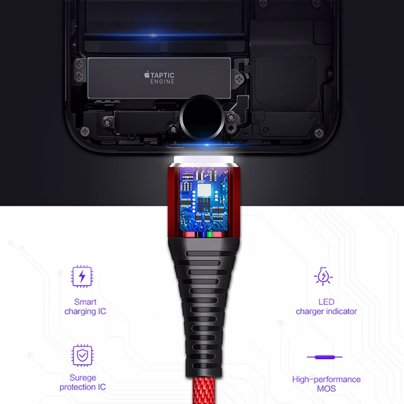 USB дата кабель для iphone X XS MAX 8 7 6 6s plus 5 se нейлоновая оплетка быстрое зарядное