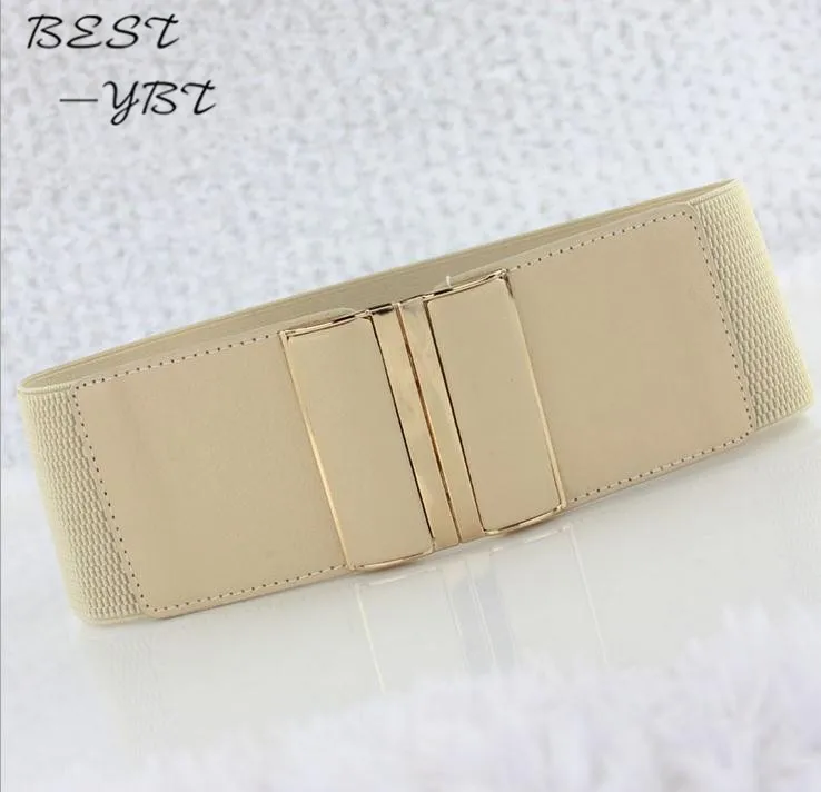 Новый стиль двойная пряжка имитация кожи cummerbunds для женщин эластичный широкий