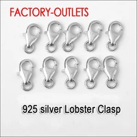 925 sterling silver fast shipping 10pcs lobster clasp with opening jump ring charms findings big promotion